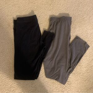 Faded Glory womens 2 Pair Leggings in Black and Gray